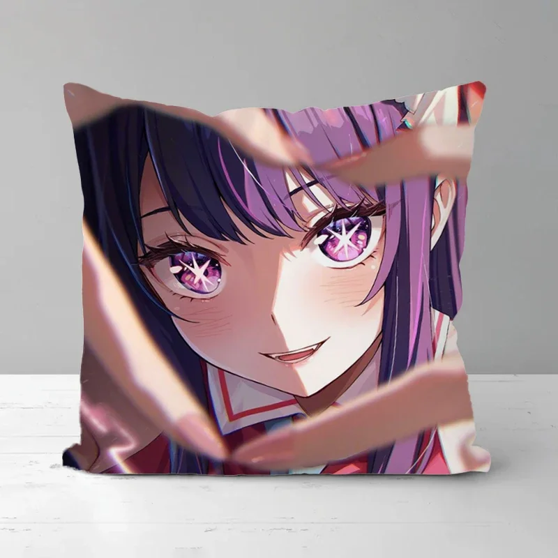 

Anime Girl Sofa Decorative Pillow Covers Duplex Printed Oshi No Ko Cushion Cover Kawaii Hoshino Ai Pillowcase Pillows Decor Home