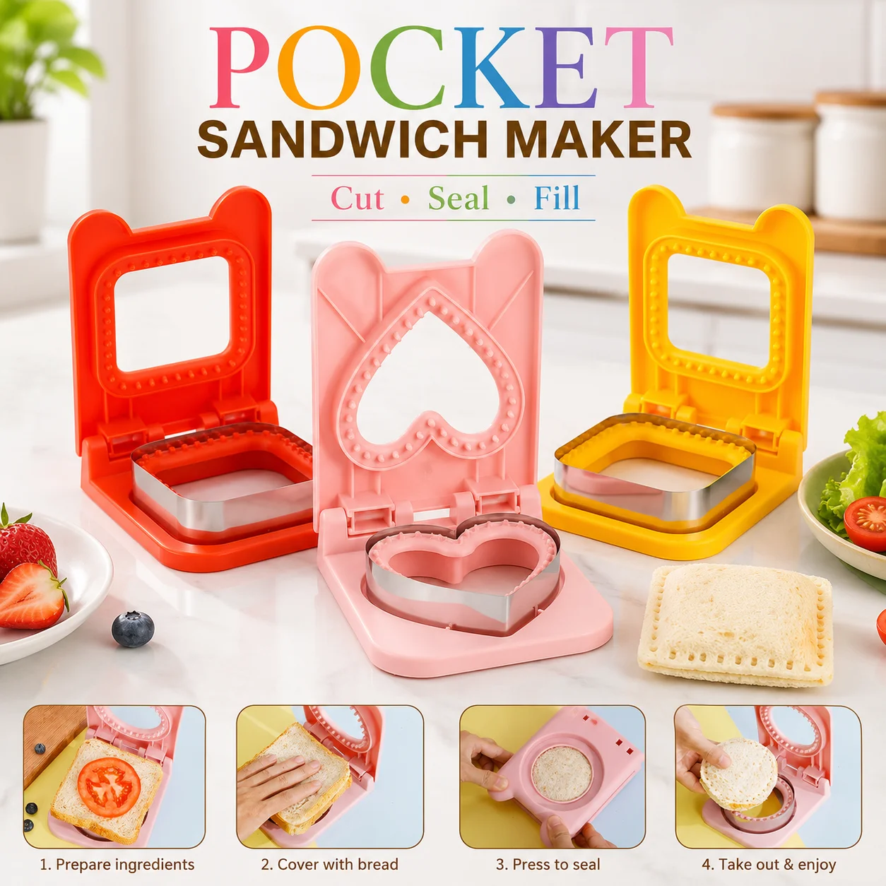 صانع ساندويتشات الجيب من الفول - مراجعة Baking Kitchen Diy وسعره