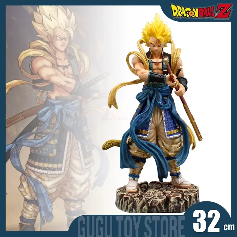 

32cm Dragon Ball Z Gogeta Trunks Figures Samurai Figurine Super Saiyan 3 Anime Figure Statue Figurine Model Doll Toys Ornaments