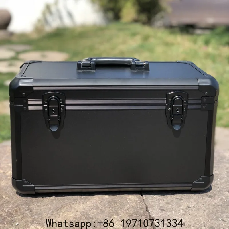 

Large Medium Black Aluminum Alloy Multifunctional Portable Instrument Case