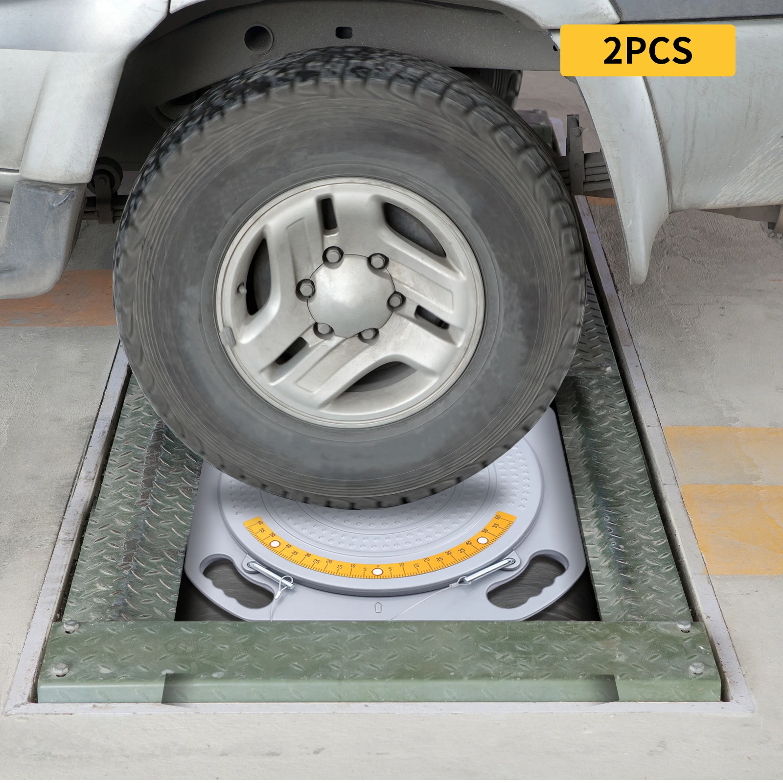 2PCS Car Truck Front End Wheel Alignment Turn Plate Wheel Alignment Turntable Turn Plates Wheel Alignment Tool