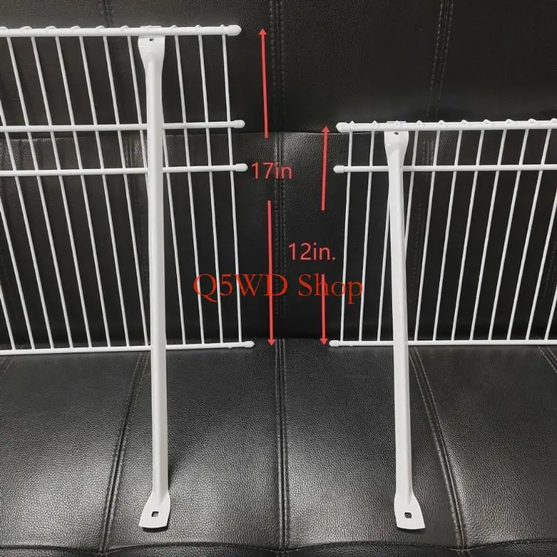 

Q5WD 6 шт. универсальные 17-дюймовые белые проволочные кронштейны для полок из нержавеющей стали для организации шкафа с