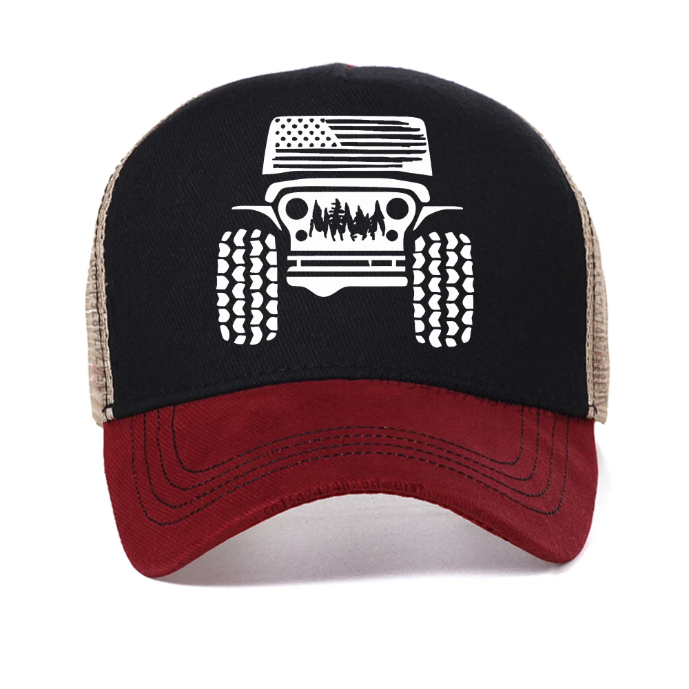 

Men'S Fashion Off-Road Vehicle Printing mesh baseball cap Sunscreen Sun Visor Cap Casual Versatile Sun Hat Men Women sport Hats