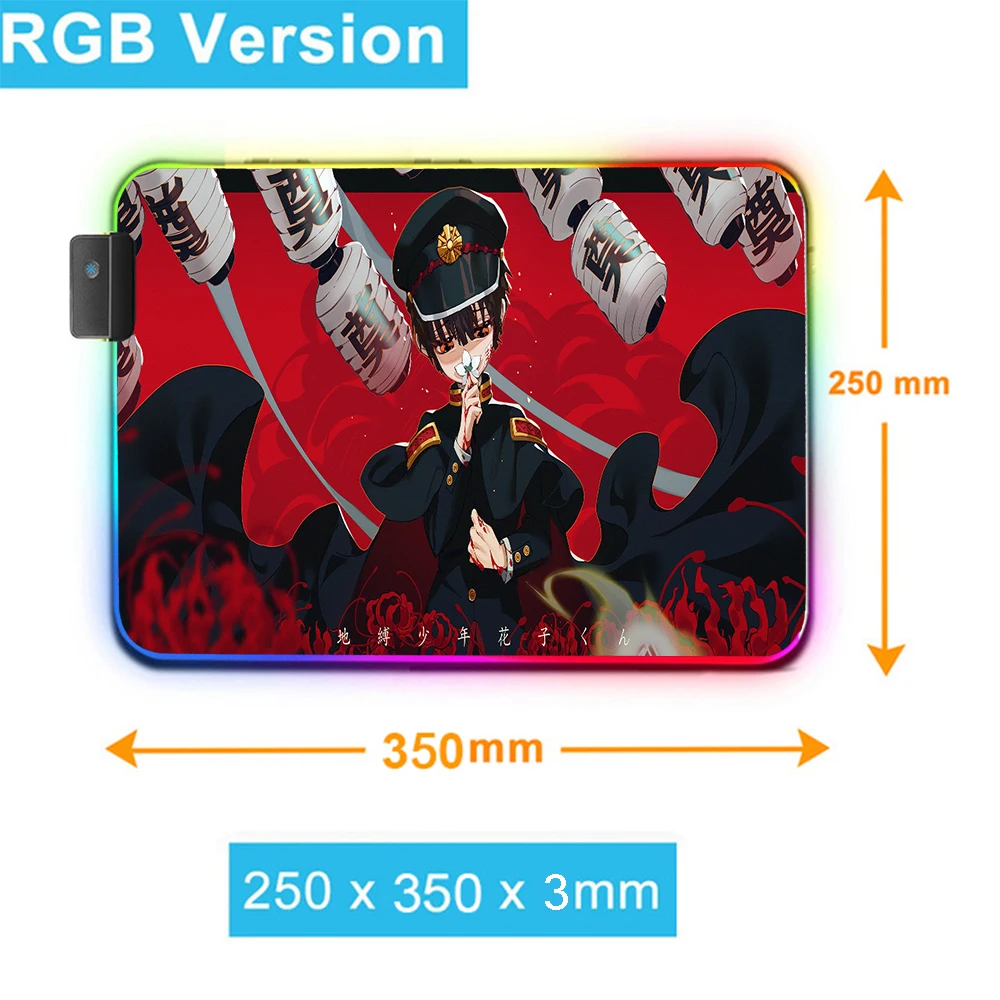 Hanako Côn Dễ Thương RGB LED Phụ Kiện Chơi Game Đèn Led XXL Kawaii Lớn Anime MousePad Bàn Phím Bàn Thảm Game LOL Phòng thảm Thảm