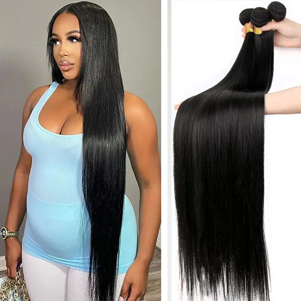 10A Human Hair Bundles Straight Hair Bundles 24 26 28 30 Inch 100% Unprocessed Virgin Remy Human Hair Natural Wave 2/3/4 Bundles