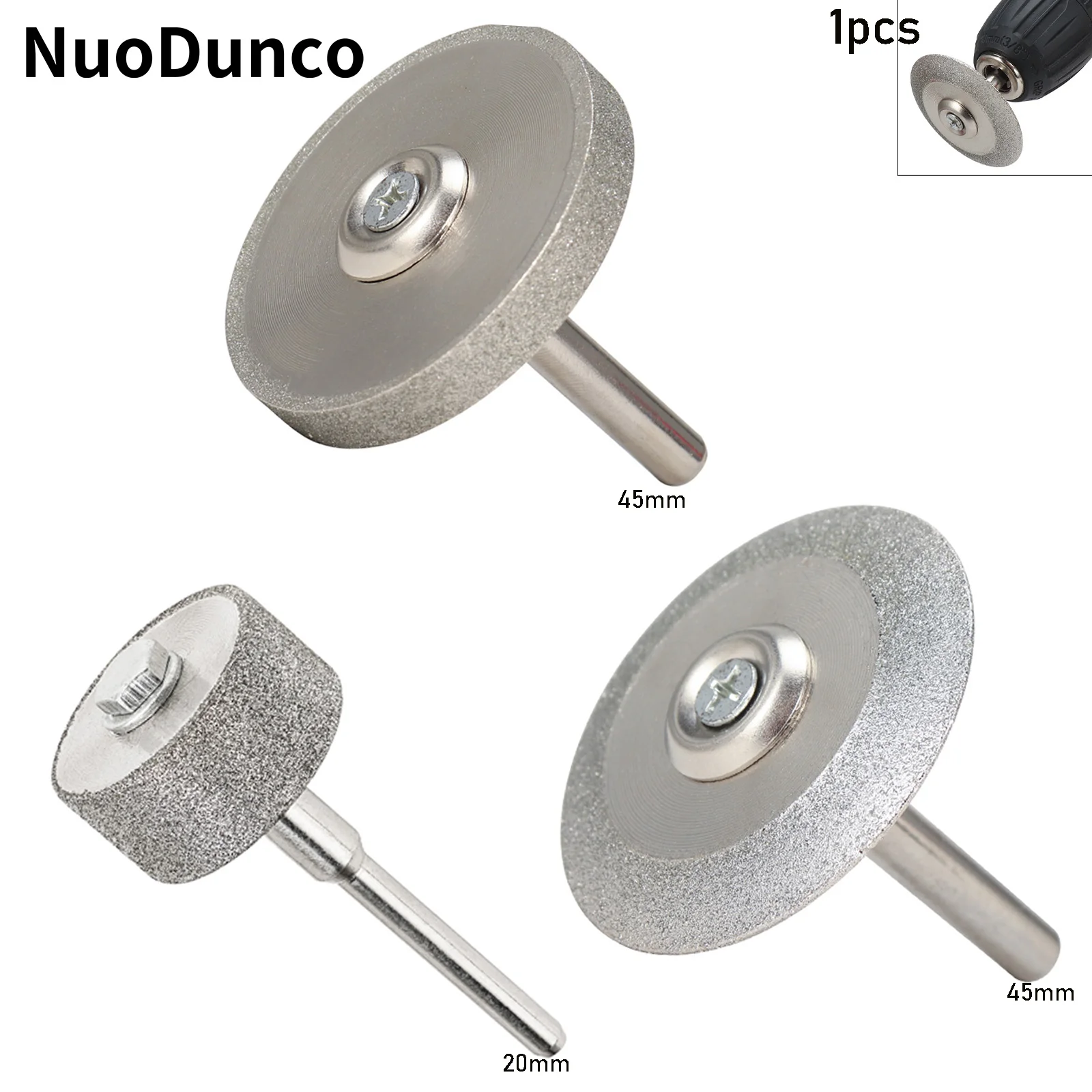 NunDunco 20mm/45mm Diamond Grinding Wheel Mini Sanding Bits Grinder Rotary Tool for Polishing Tungsten Steel Stone Wood Grinding