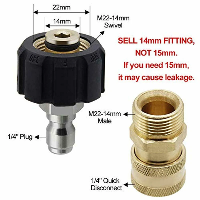 M22 auf G 3/8 weiblicher Messingadapter, geeignet für Schnellanschluss für Hochdruckreiniger und Schläuche M22 auf G 3/8 weiblicher Messingadapter, geeignet für Schnellanschluss für Hochdruckreiniger und Schläuche