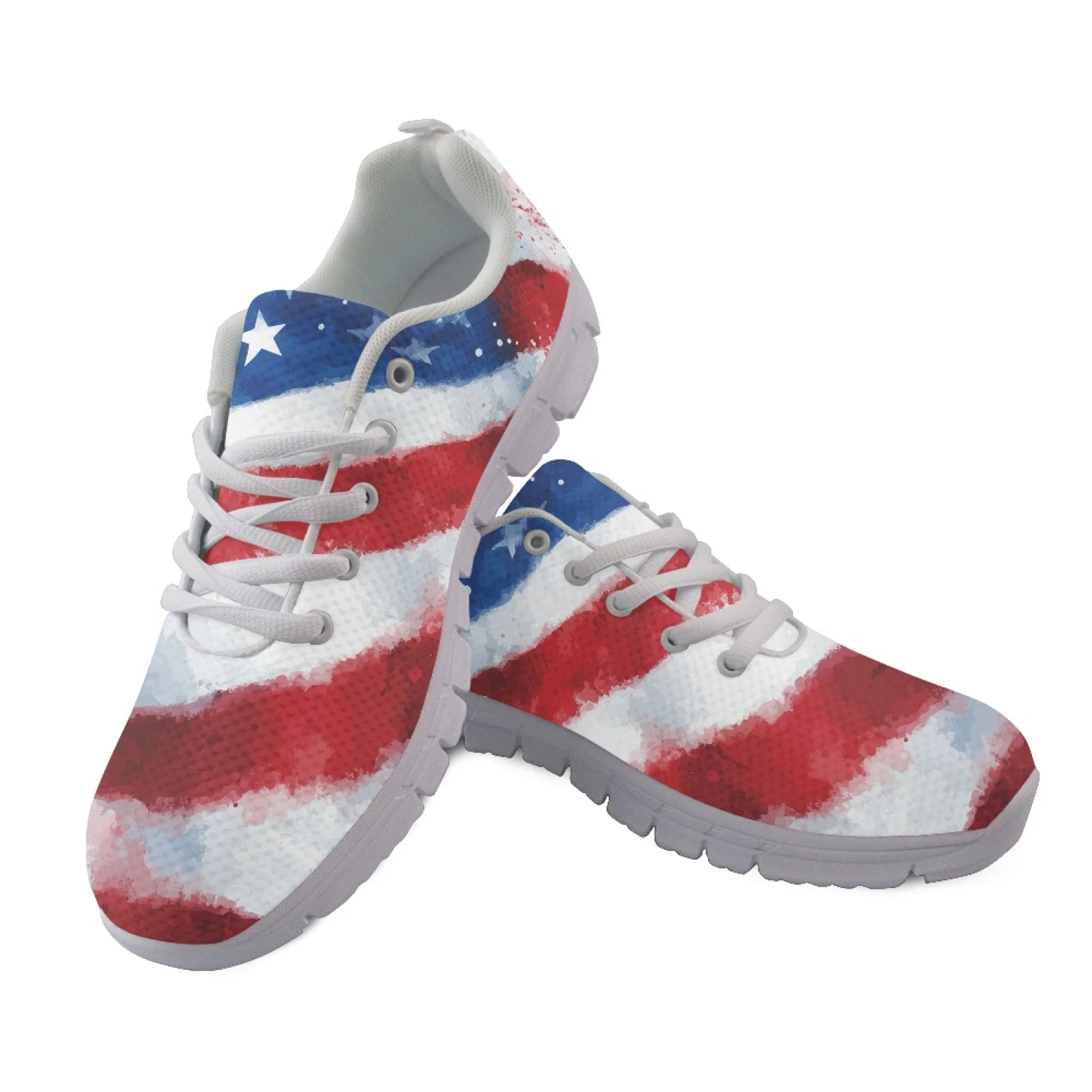 Coloranimal US Flag Casual Running Shoes Mens Sports Tennis Shoes Athletic Footwear for Womens Lady
