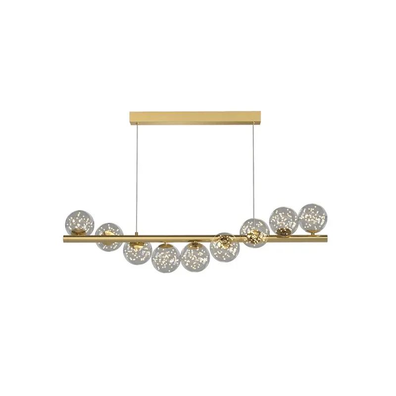 Glass Ball Modern Nordic Luxury G9 Chandelier for Dining Room Kitchen Island Bar Office Home Decor Long Table Lighting Fixture