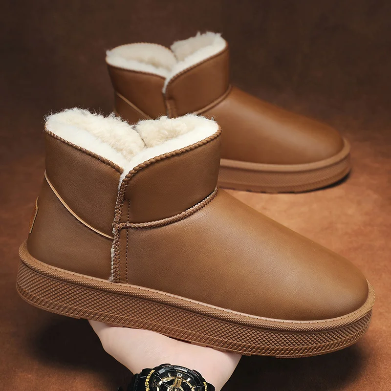 

Зимние зимние ботинки для мужчин и женщин, непромокаемые теплые ботильоны с высоким берцем и термоизоляцией на меховой подкладке, нескользящая уличная обувь