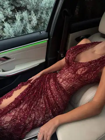 Burgundy Red Carpet Dress -AliExpress