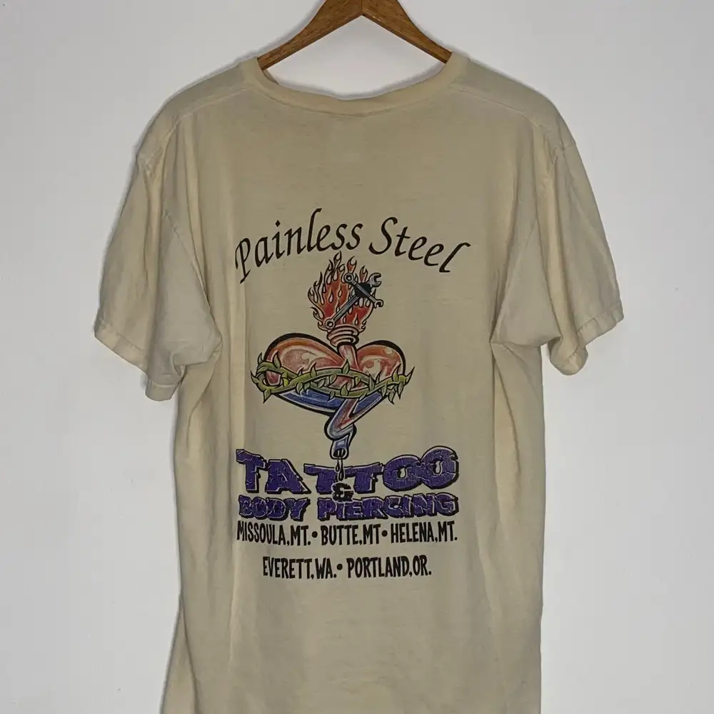 90S Painless Steel Tattoo Body Piercing Shop T Shirt