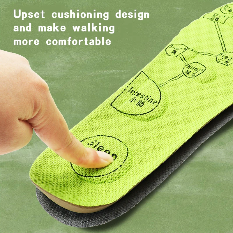 통기성 데오도란트 스포츠 신발 깔창 남녀 발 지압 깔창 편안한 러닝 하이 점프 농구화 밑창