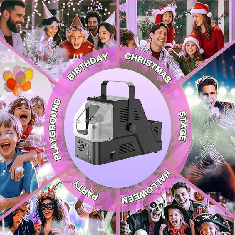 เครื่องทำฟองสบู่หมอก 3-in-1,เครื่องทำฟองควันพร้อมรีโมทคอนโทรลไร้สายสำหรับงานแต่งงานเวทีคริสต์มาสของขวัญวันฮาโลวีนของเล่น