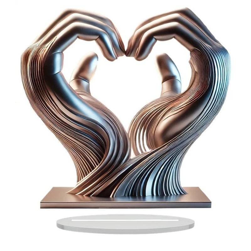 Ręka z sercem, figurka akrylowa w kształcie serca, rzeźba dłoni, dekoracja JAS