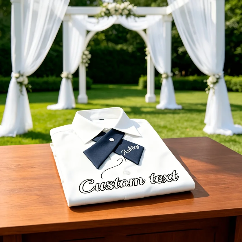 A Custom Text Bow Tie Made from Fabric, Featuring a Simple Design and a Metal Clasp It Has a Unique Style and Can Be Customized with Exclusive Text, Making It a Thoughtful Gift for Christmas, Graduation Season, Anniver