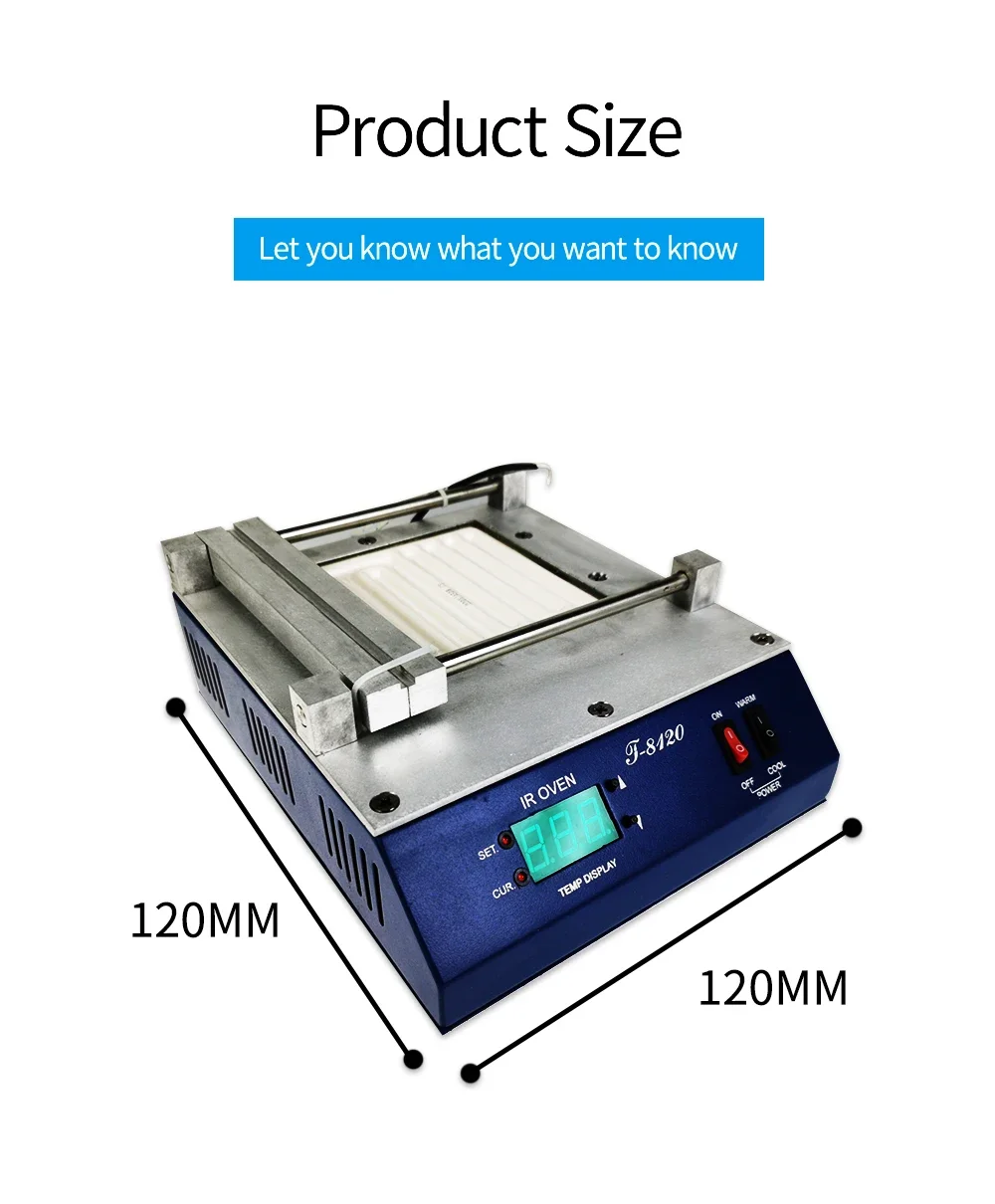 

Preheating Station heating Plamform T-8120 Infrared Preheating Station SMD PID Temperature Controlling