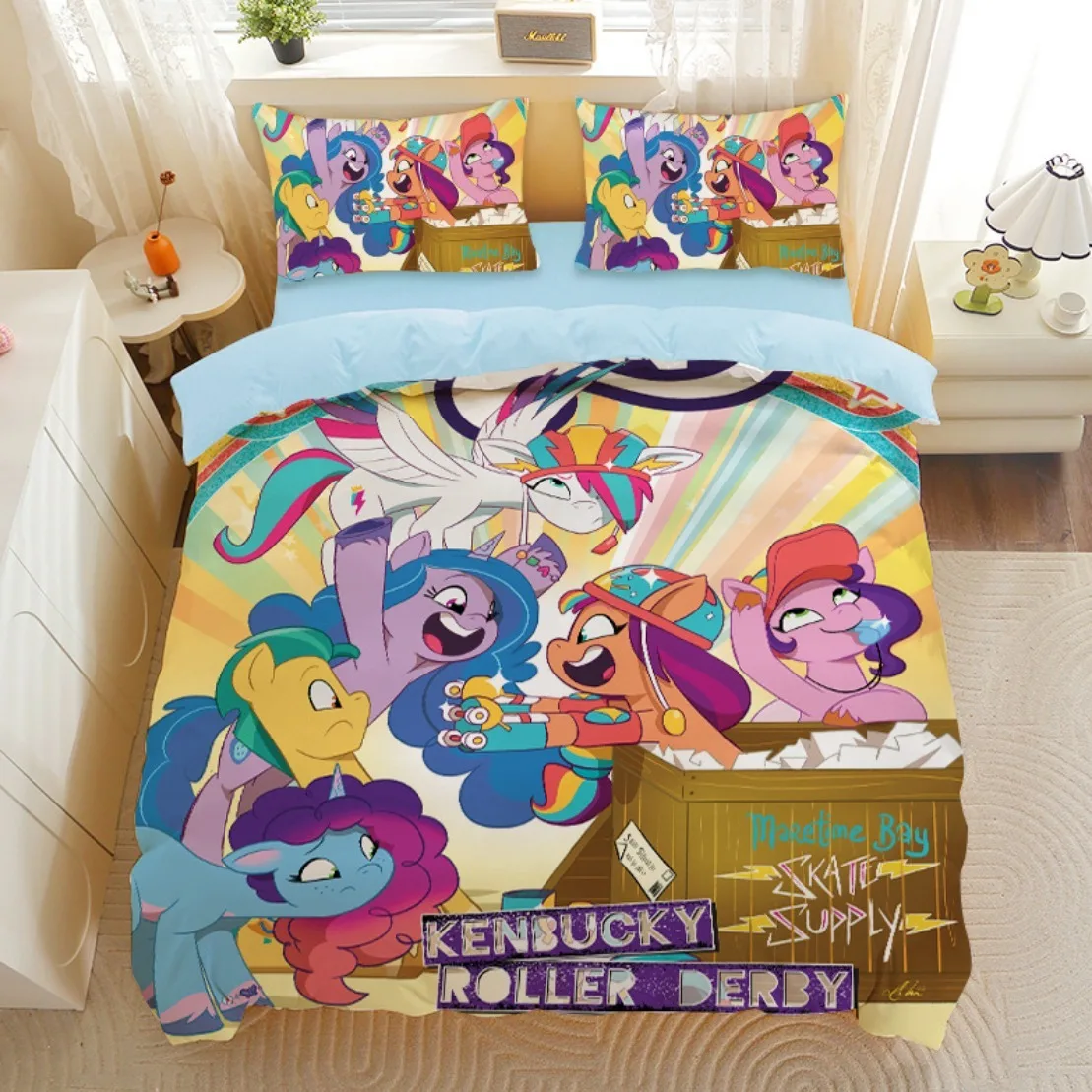 My Little Pony Bedding Sets Rainbow Pony Quilt Bed Cover Duvet Friendship is Magic Quilt Duvet for Children Girls Gift