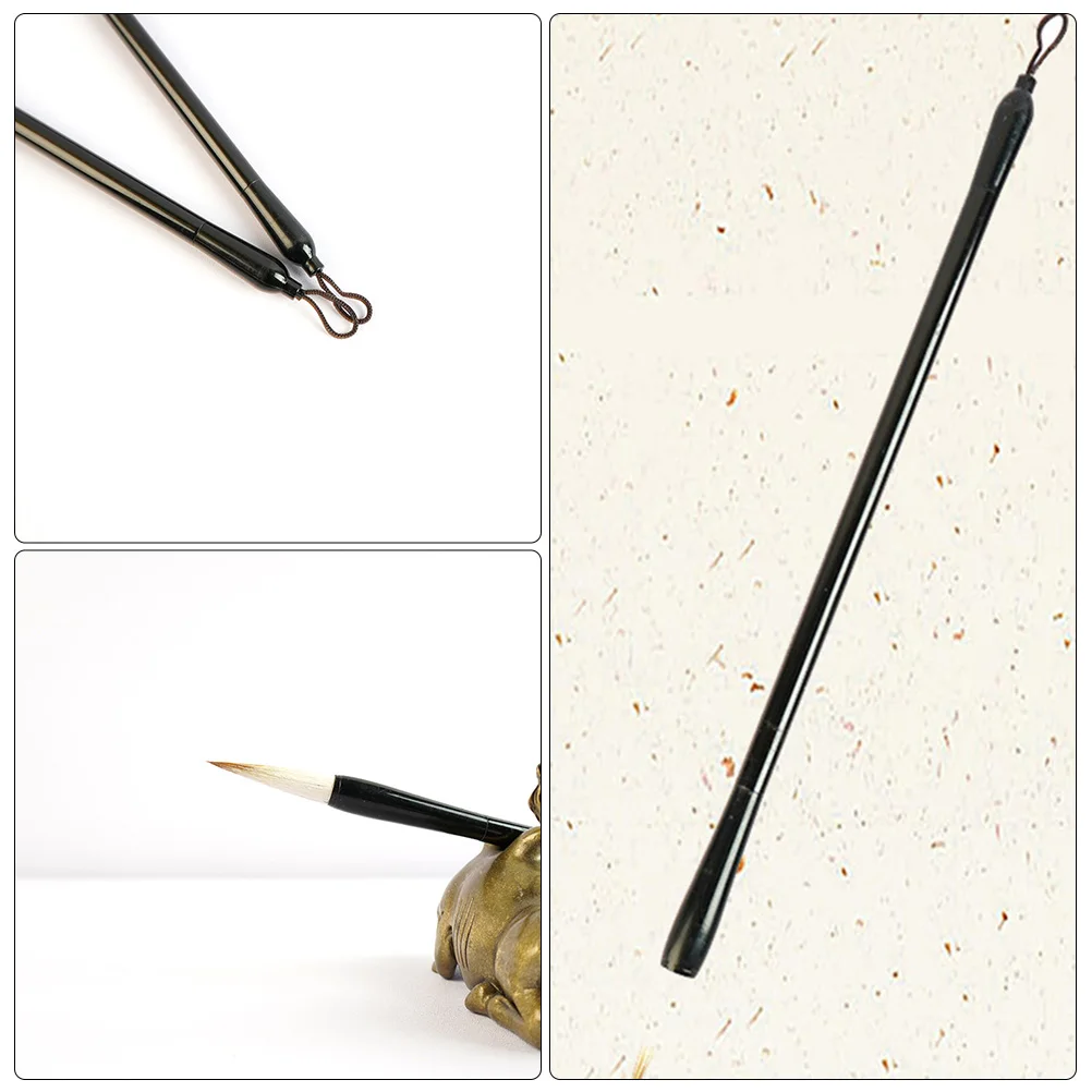 

2 Pcs Writing Brush Mixed Hair Ink Chinese Calligraphy Pen Sumi Metal Paint Sprayer