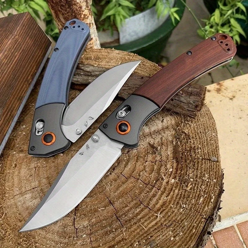 BM 15080 Folding Portable Knife CPM-S30V Blade G10 Cured Wood Handle Multifuctional Camping Survival Hunting Pocket EDC Knife