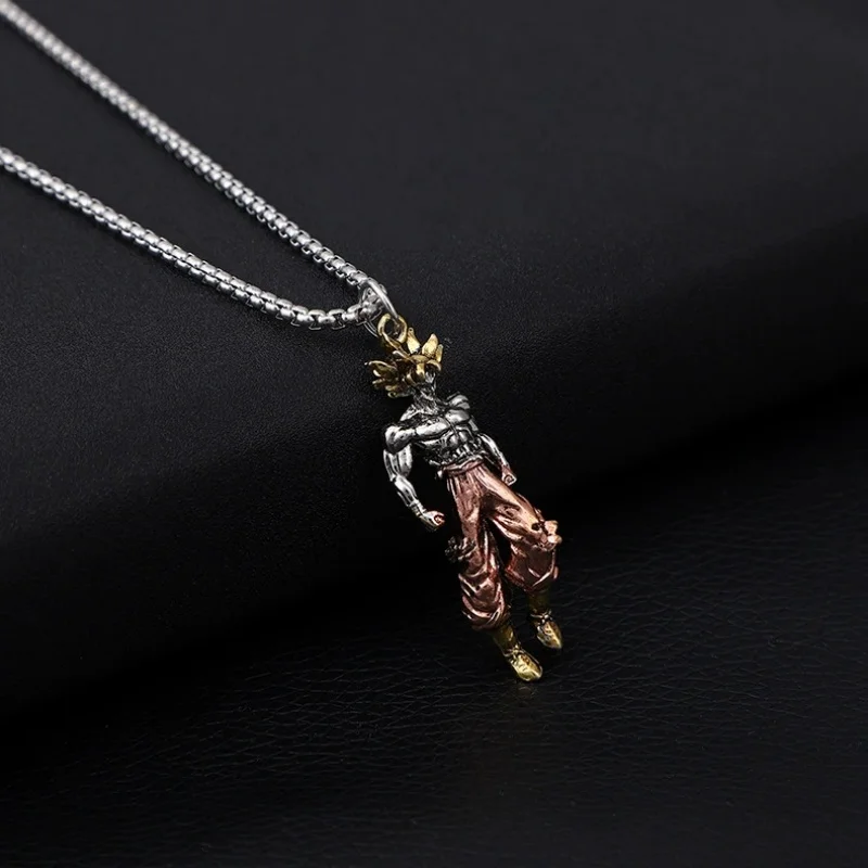 Dragon Ball Z Super Saiyan Son Goku Alloy Electroplate Necklace Personality Pendant Hip Hop Sweater Chain Comic