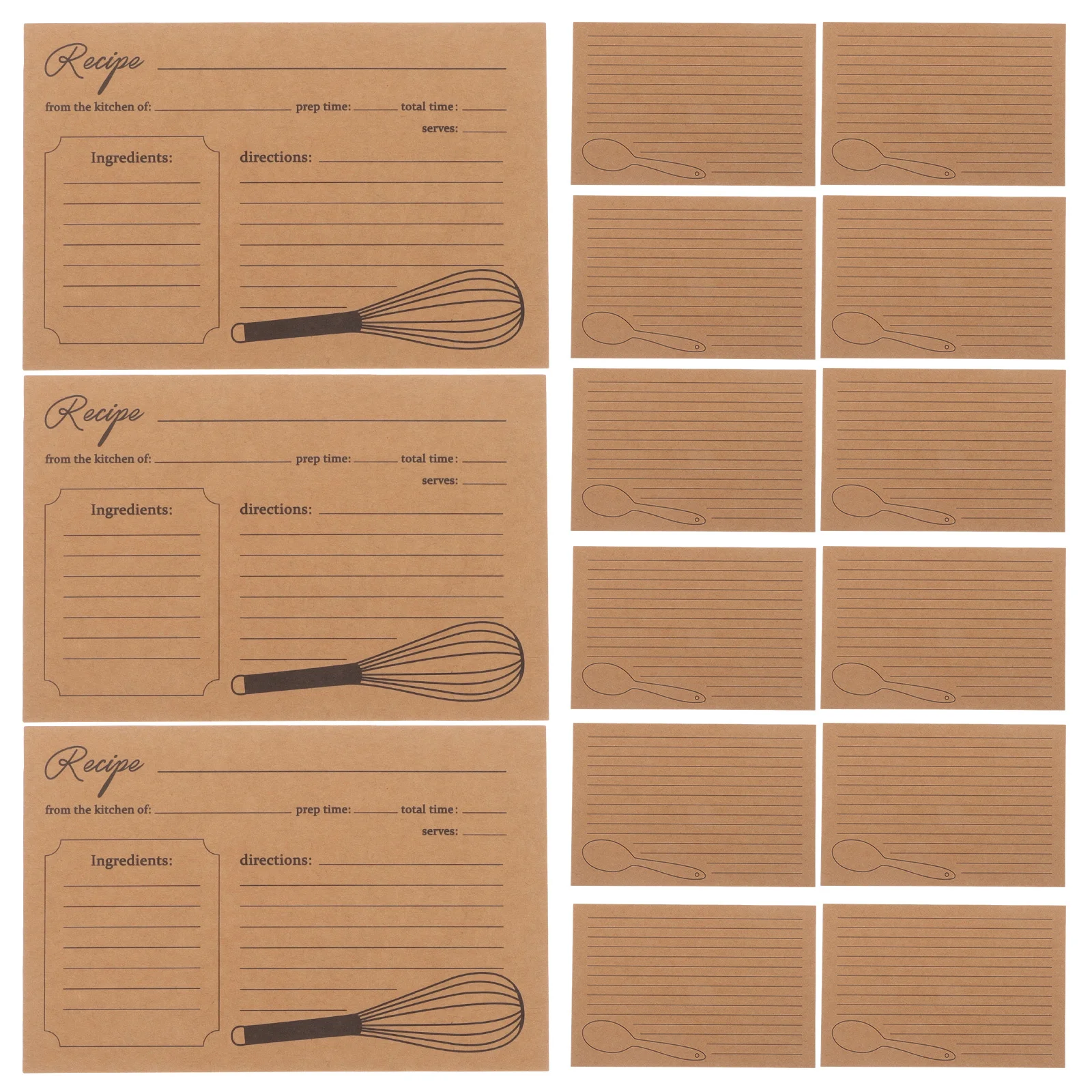 

20Pcs Writable Double Sided Kraft Paper Recipe Cards Cardstock for Bridal Shower Wedding Christmas Thanksgiving Recipes