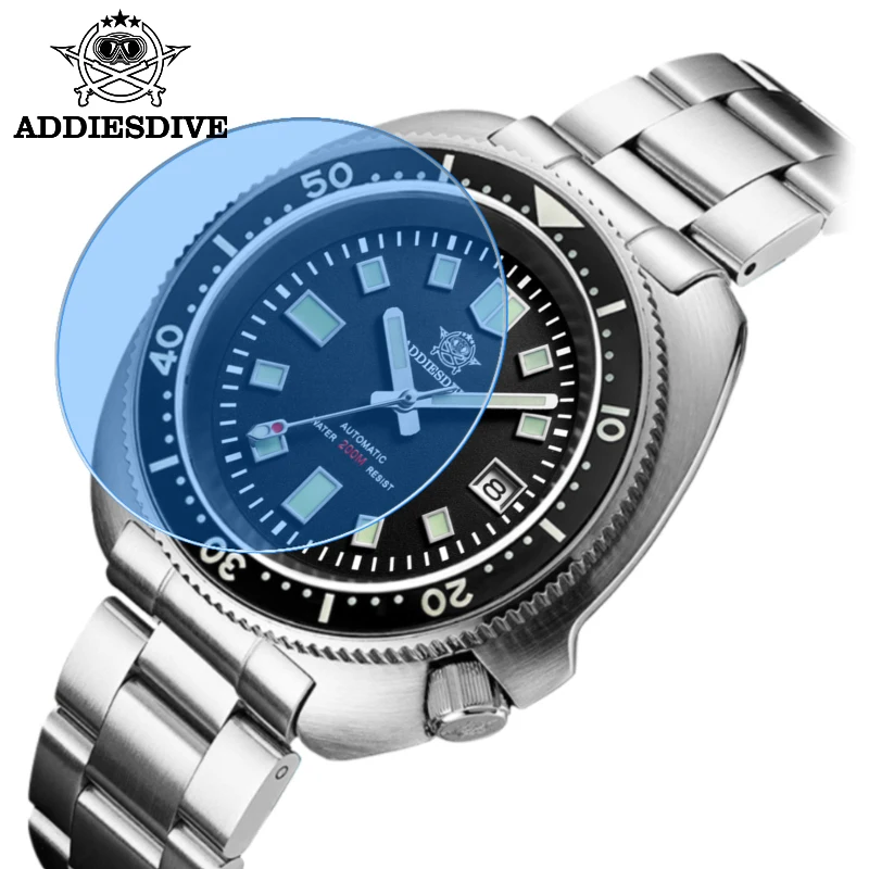 ADDIESDIVE Sapphire Crystals Steel Watch Man Fashion Design Stainless Automatic Mechanical Watch Scratch Resistant Diving Watch