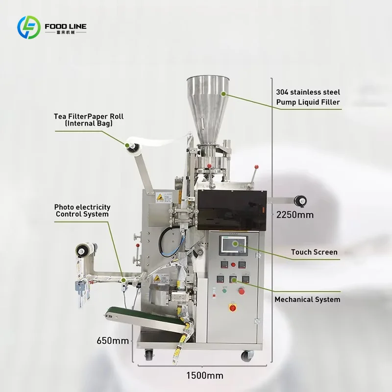 Customized Tea Packaging Machine Multi Purpose Pillow Bag Packager For Granule And Powder Materials Sealing