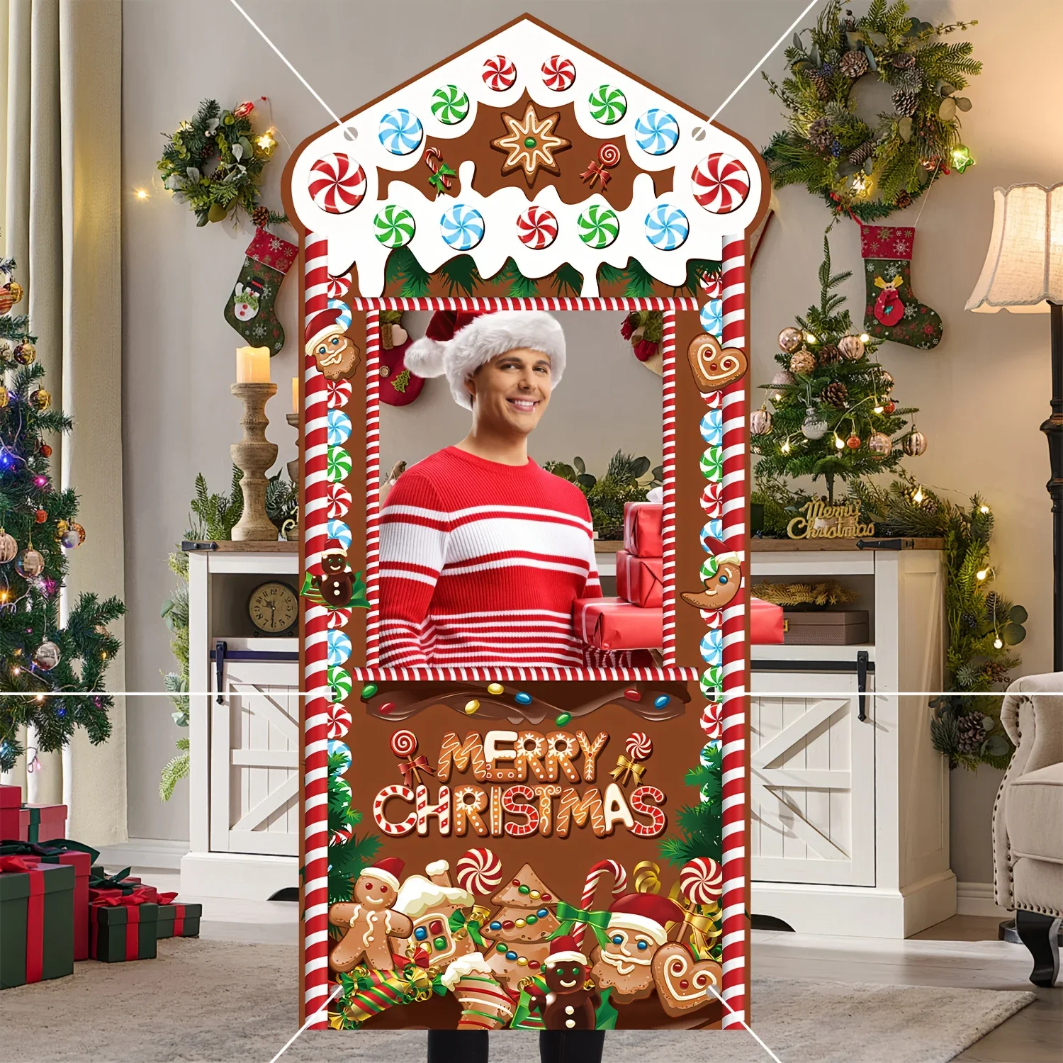 Weihnachts-Lebkuchenmann, Party-Dekoration, Weihnachtsdekoration für Zuhause, 2025, Weihnachtsdekoration zum Aufhängen an der Tür, Neujahrsgeschenke 2026