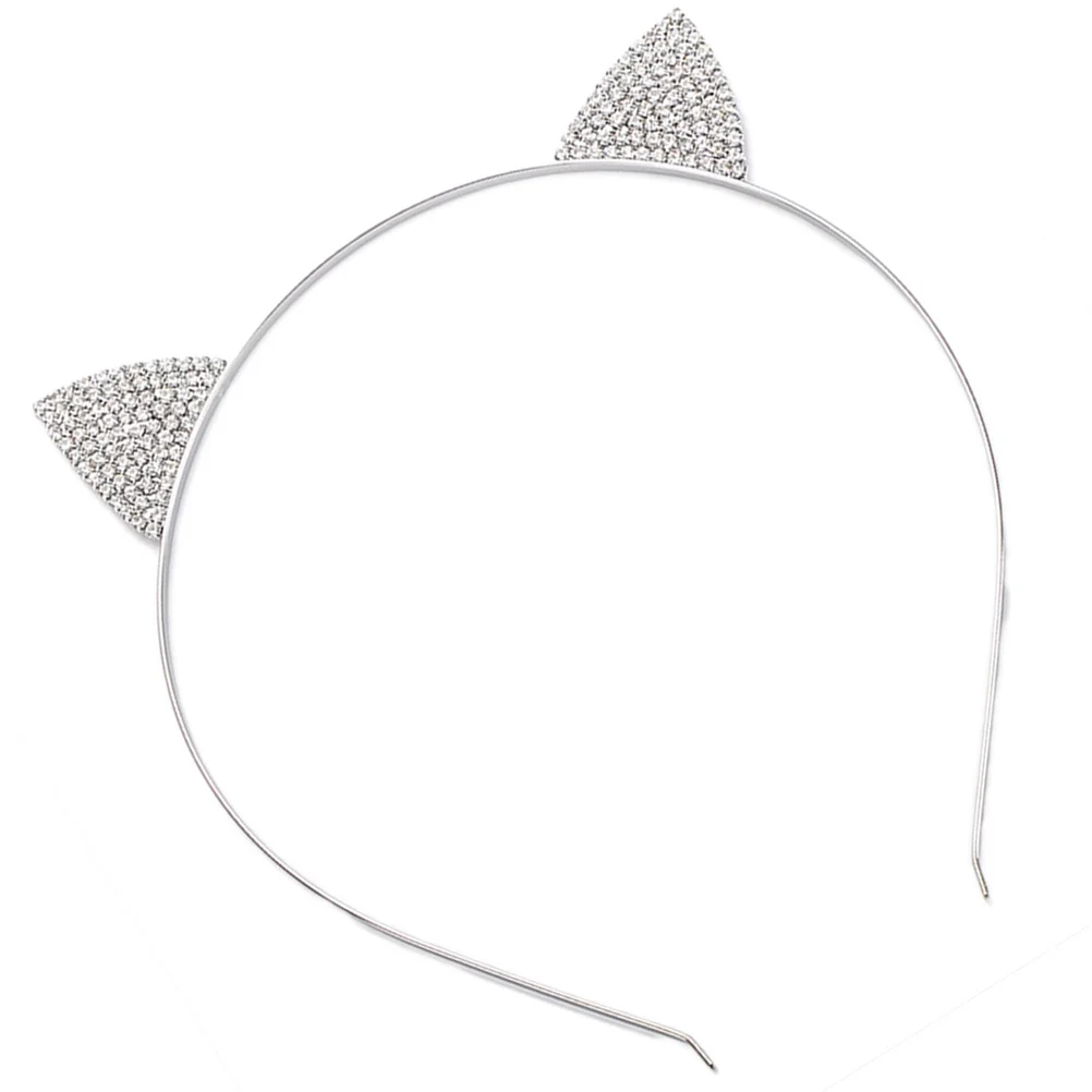 

2 шт., повязка на голову с кошачьими ушками и стразами, повязка на голову для костюма, аксессуары для вечеринок для женщин, повязка на голову с кошачьими ушками, повязка на голову с кристаллами