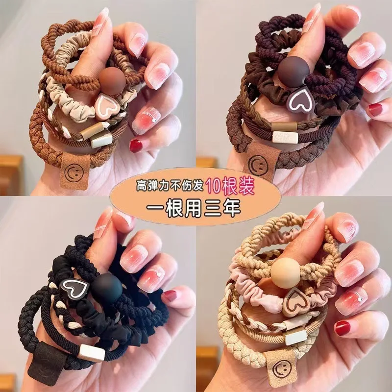 Elastic Hair Tie for Girls, Hair Ties Set, Cute Ponytail Holders, Rubber Band, Bracelets, 5 Pcs per Lot