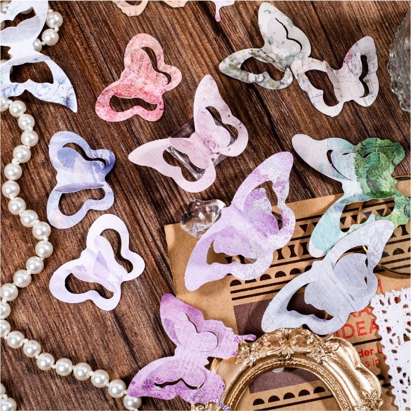 20pcs/lot Memo Pads Material Paper  butterfly language Junk Journal Scrapbooking Cards Retro Background Decoration Paper