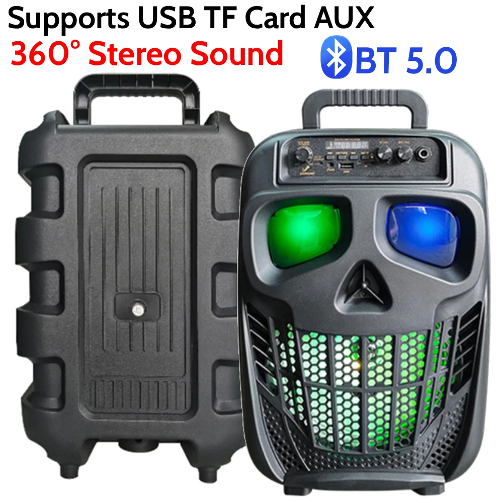 Schädel Drahtlose Tragbare Lautsprecher Bluetooth 5,0 Karaoke Maschine Lautsprecher Karaoke PA System für Outdoor Home Party Reisen