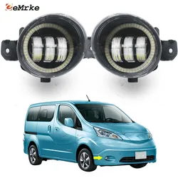 EEMRKE LED Angel Eye DRL + Fog Lights Lens for Nissan NV200 e-NV200 Evalia 2014 2015 2016 2017 2018 Car PTF Daytime Running Lamp