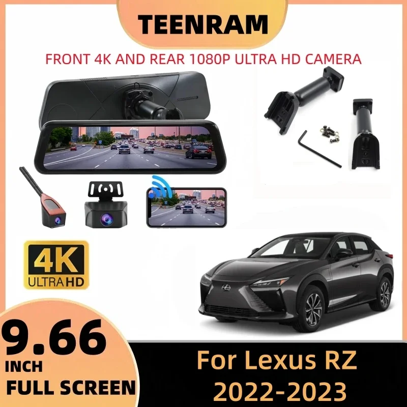 TEENRAM 4K Front 1080P Rear View Camera for Lexus RZ 2022-2023 9.66 inch IPS Touch Full Screen Parking Assistance Vehicle