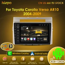 Hizpo 9 Inch Car Stereo For Toyota Corolla Verso AR10 2004 - 2009 Radio Multimedia Video Player Navigation GPS Carplay Headunit