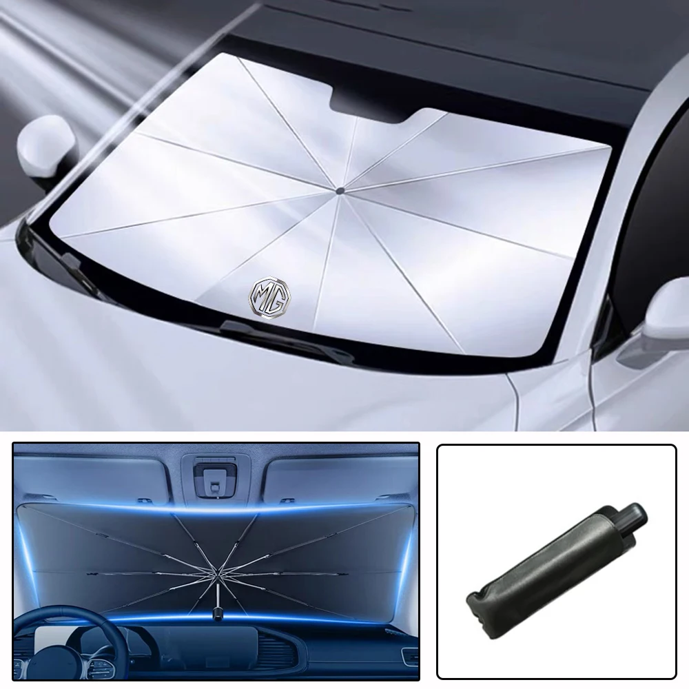 For MG Zs EV 5 2022 Rx5 Rx8 Tf 3 6 Phev Hs Astor One Gs V80 Car windshield Sunshade Umbrella Protector Parasol Foldable Shading