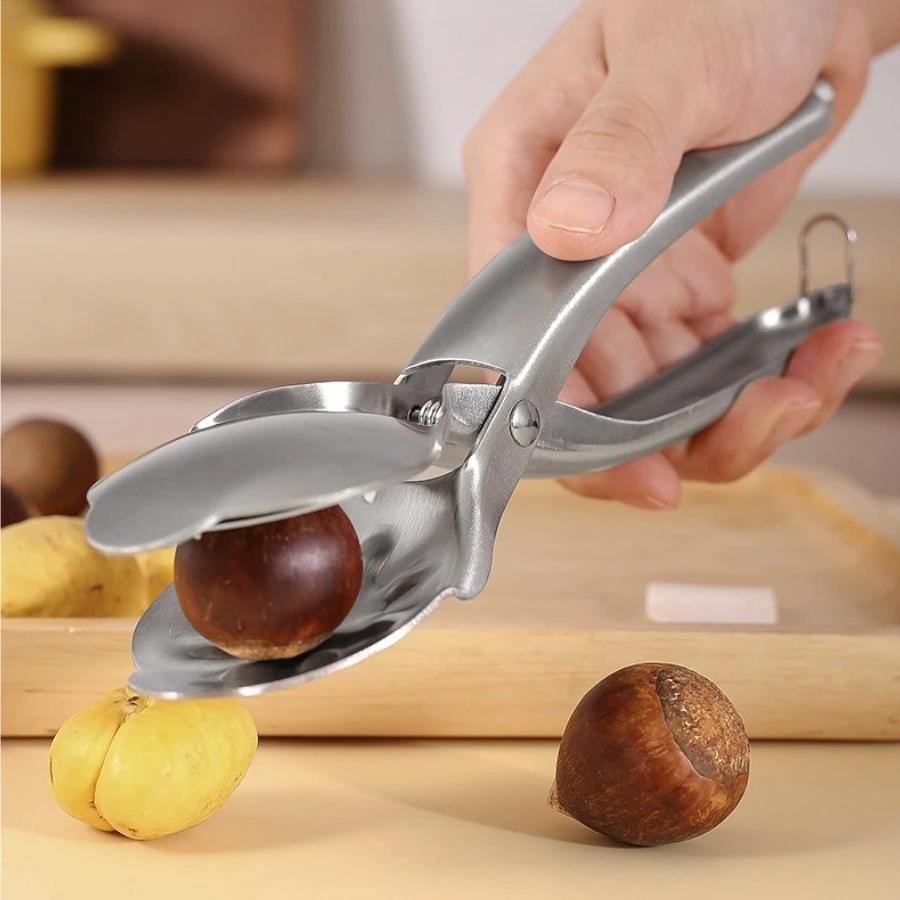 

1PC Stainless steel chestnut opener cross sawtooth sheller nut peeler walnut clip household kitchen tools
