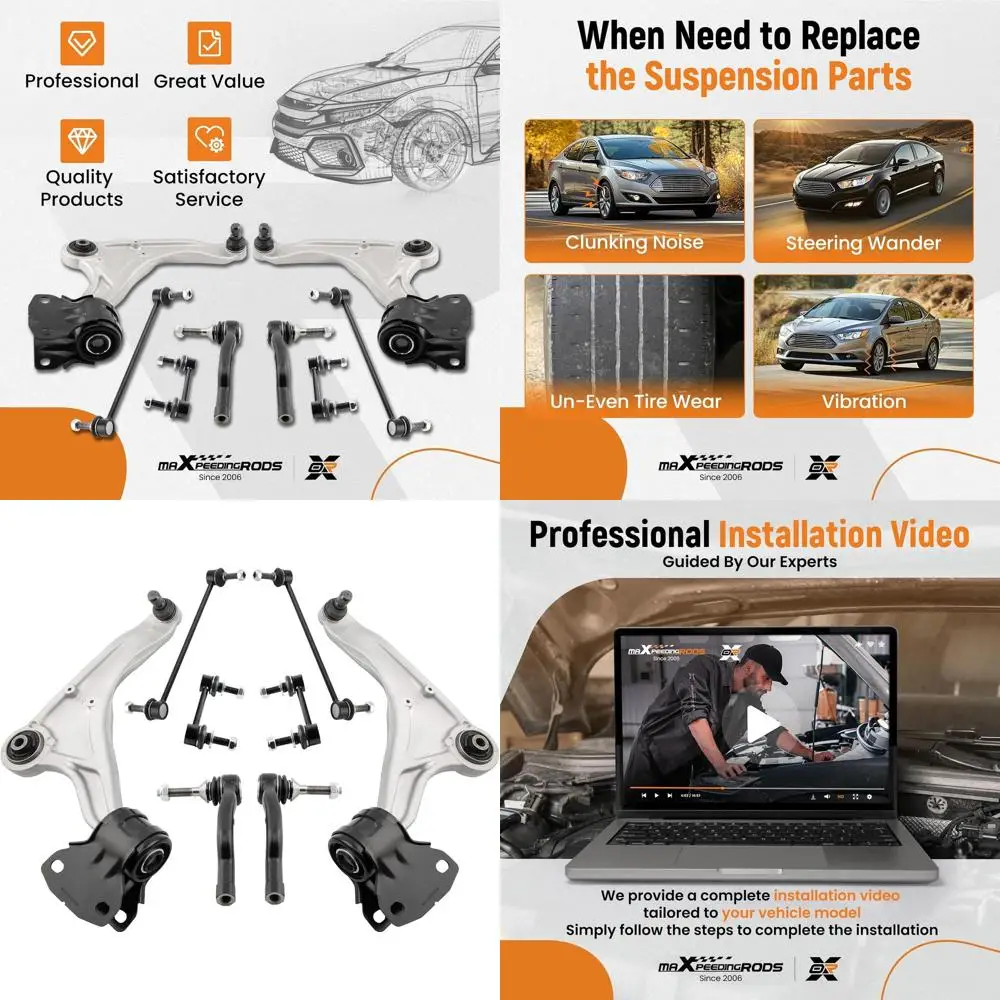 

8Pcs Suspension Kit for Ford Fusion 2013-2017 Lincoln MKZ 2013-2018, Front Lower Control Arm with Ball Joint Front & Rear Sway B