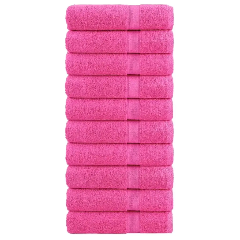 SOLUND Premium Pink Shower Towels Set - 10 pcs, 70x140 cm, Ultra Absorbent 600 GSM