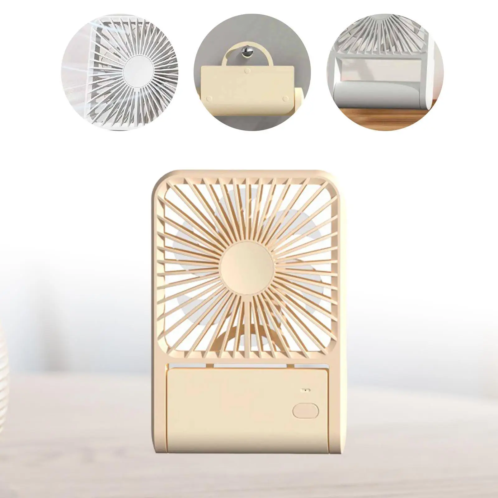 مروحة مكتب صغيرة متعددة الأغراض قابلة لإعادة الشحن 3 سرعات قابلة للتعديل، مروحة شخصية محمولة مدمجة للمنزل والسفر ومكتب السيارة وسطح المكتب