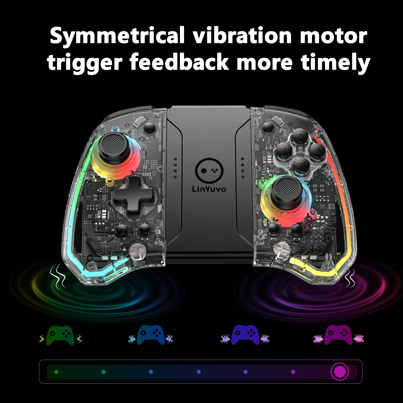 KS40 Joypad Transparent Wireless six-axis Joy Controller Gamepad Joy wireless Gamepad Motion Control For Nintendo Switch