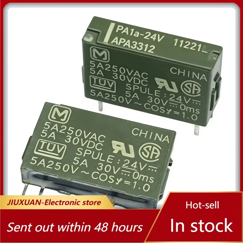 New 1pcs/lot APAN3124 3112 3105 PA1a-5V PA1a-12V PA1a-24V 3312 5VDC 5A PA-N series ultra-thin PCB power relay