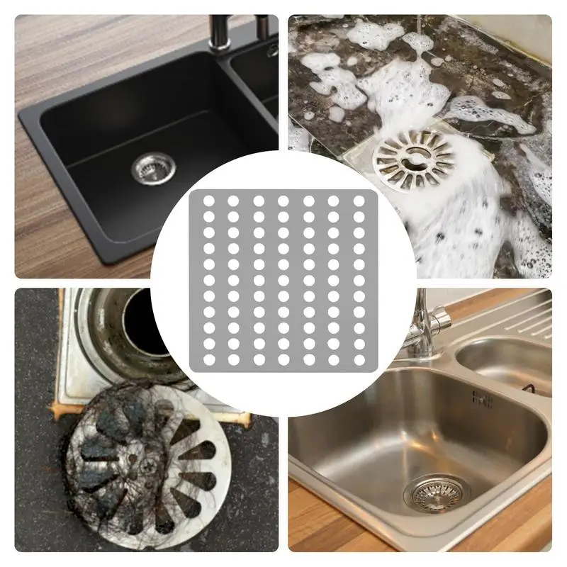 Cubiertas de drenaje de Metal, escurridor de suelo de acero inoxidable, orificio de drenaje cuadrado, recogedor de pelo para ducha, almohadilla de baño, colador de fregadero de cocina
