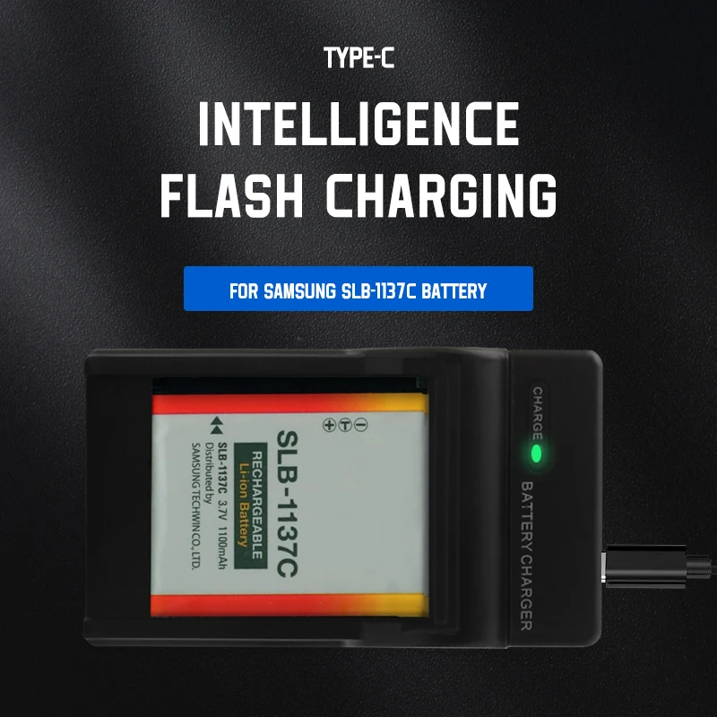 

SLB-1137C Battery USB Charger For Samsung Digimax i7