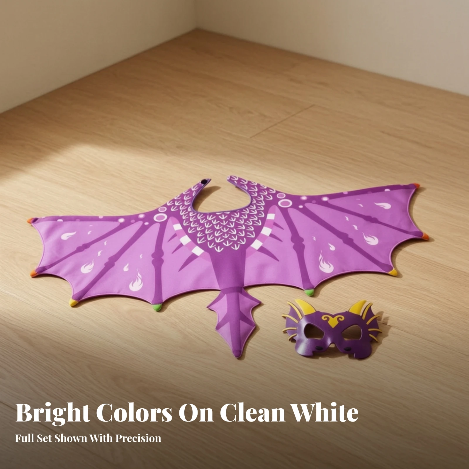 Dragon Wings Costume with Mask Winged Dragon Wings Costume with Cape Dress-up Clothes Comfortable Apparel Stage-Ready