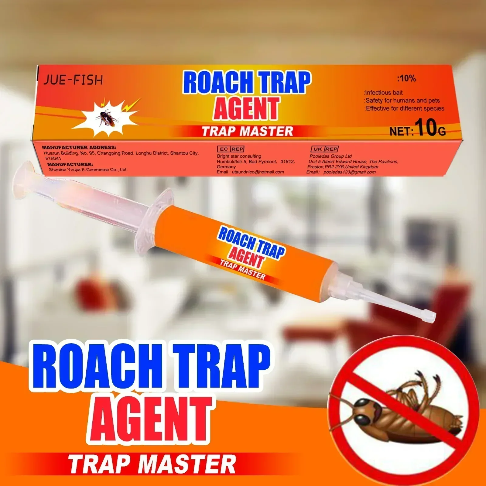 1-22PCS Cockroach Gel Bait Effectively Cockroach Killer Indoor Infestation Versatile Roach Control Gel for Indoor Outdoor