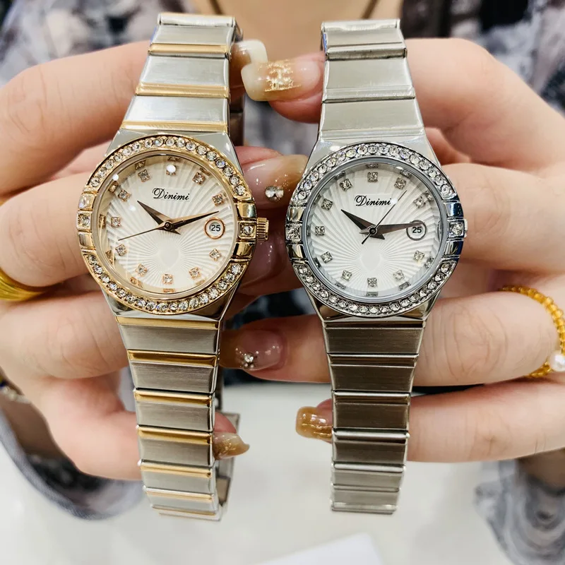 Classic Creative Design Diamond Case Women Watches Business Style Steel Belt Ladies Watch Top Quality Quartz AAA Clock Relogio