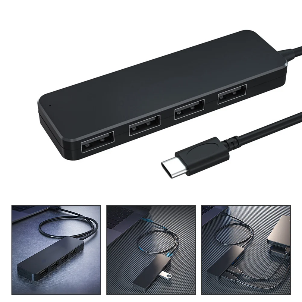 

4-портовый адаптер расширения USB 2.0 ABS Shell Высокопрочный USB-концентратор Plug and Play для ноутбука, планшета, телефона, многопортовый