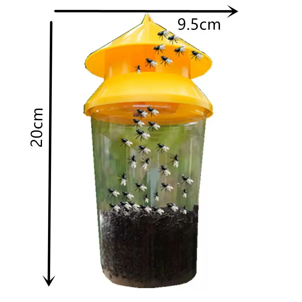 Reusable Fly Catcher Bottle Hanging Fly Trap for Fruit Fly Gnat Insect Control Outdoor Indoor Use